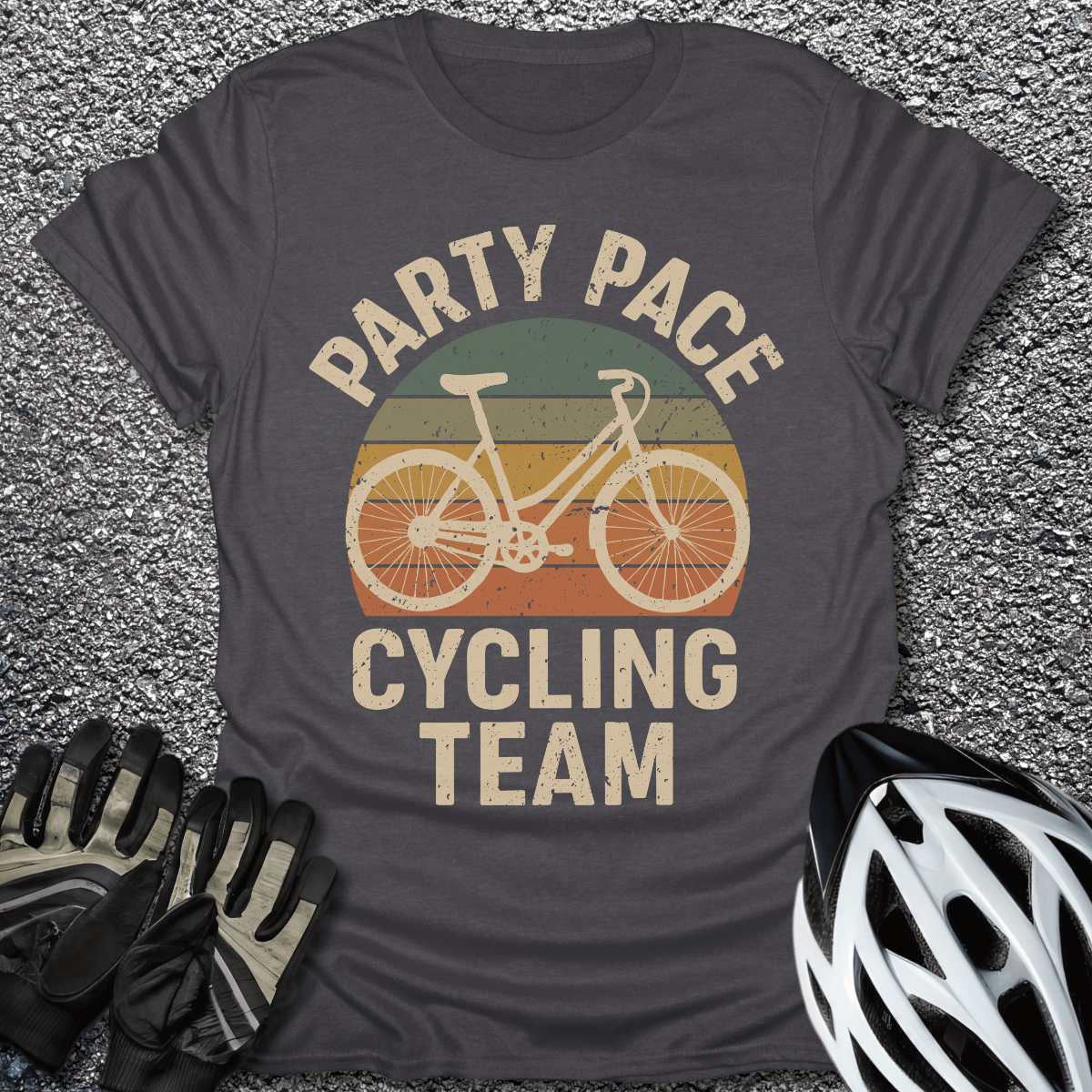 Party Pace Team T-Shirt in Dark Heather / S from CycleTees