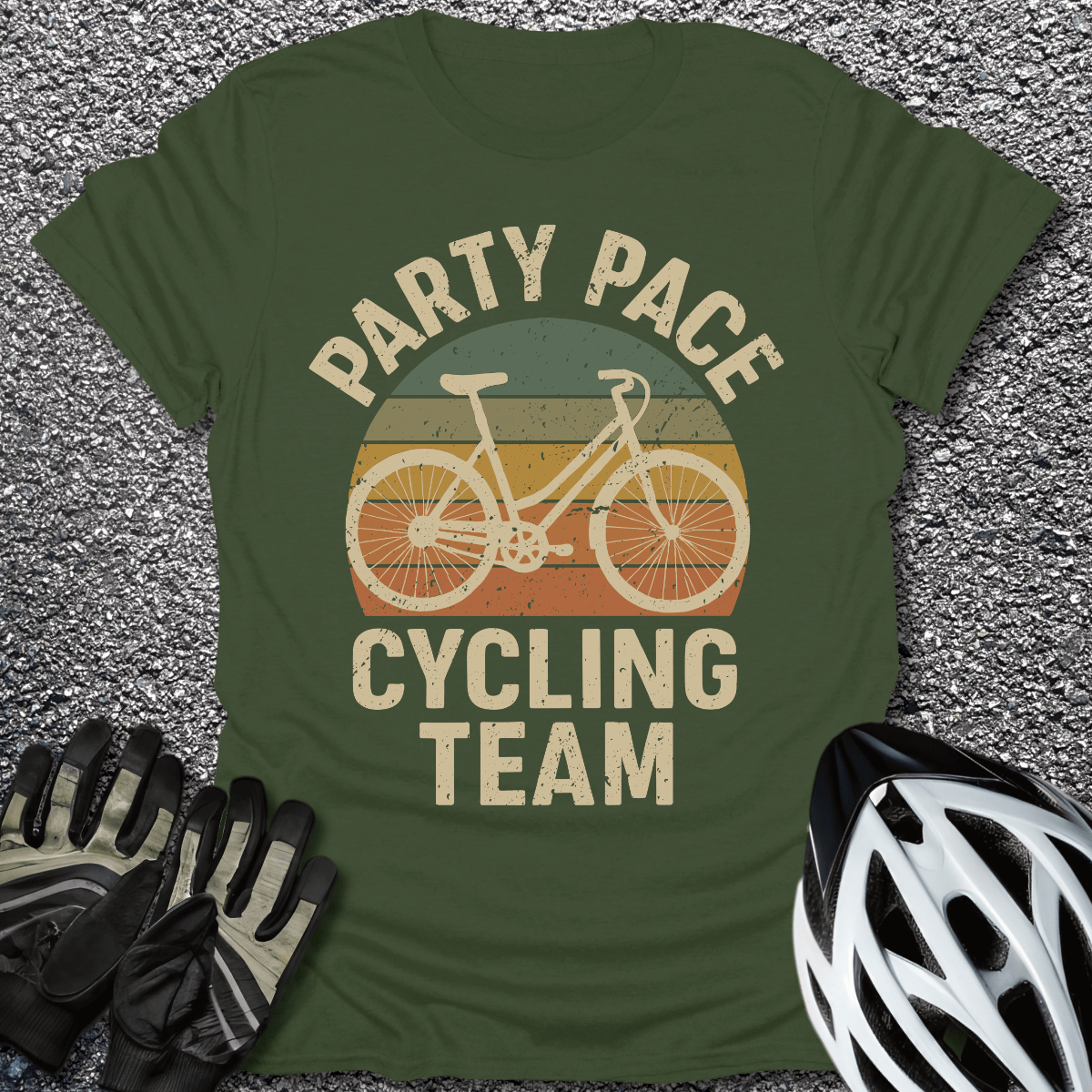 Party Pace Team T-Shirt in Military Green / S from CycleTees