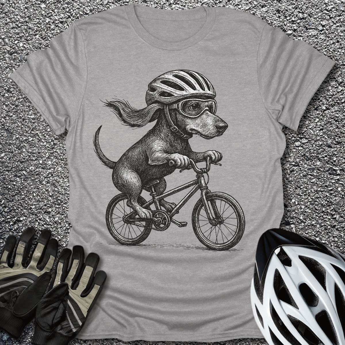 Paws on Pedals T-Shirt in Sport Grey / S from CycleTees