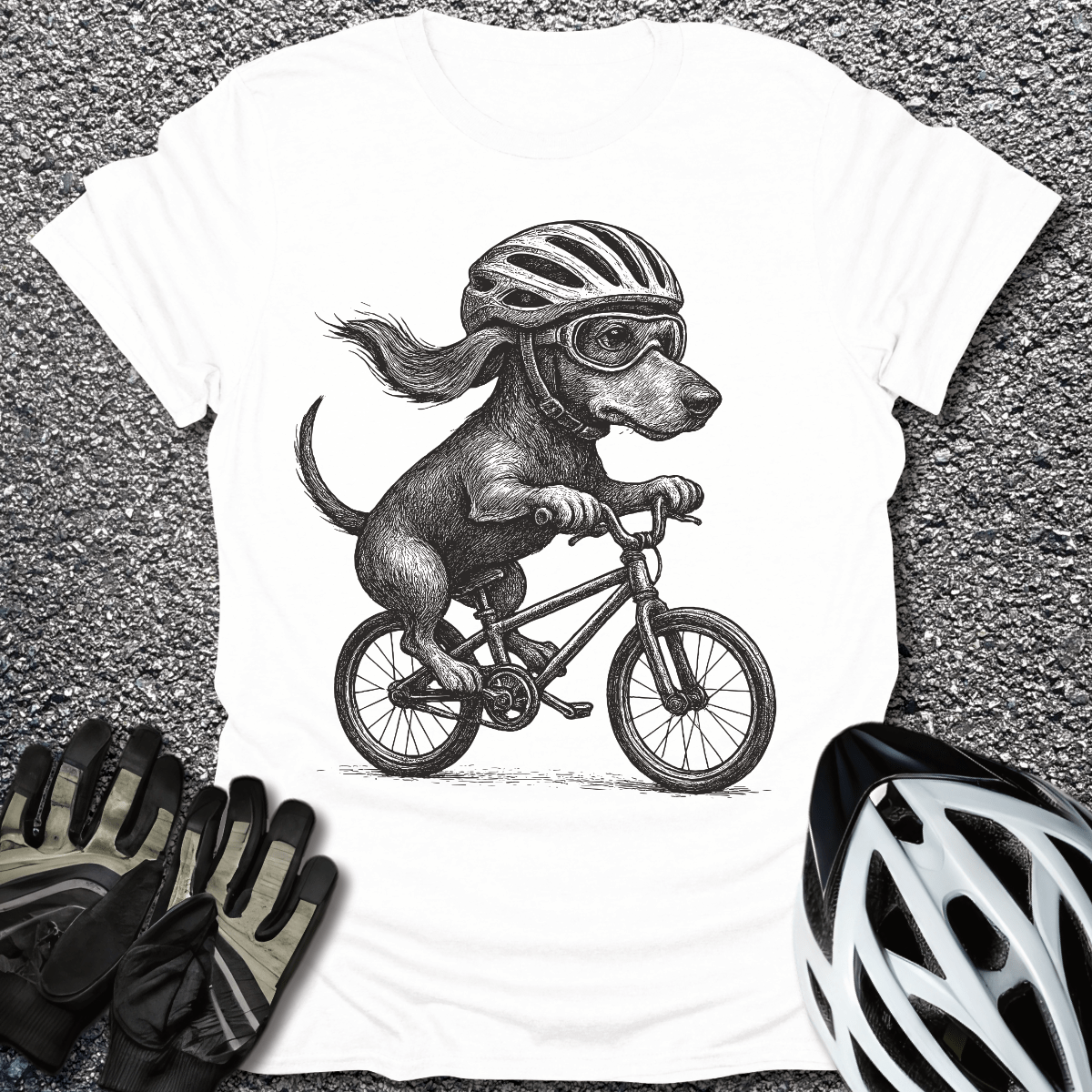 Paws on Pedals T-Shirt in White / S from CycleTees
