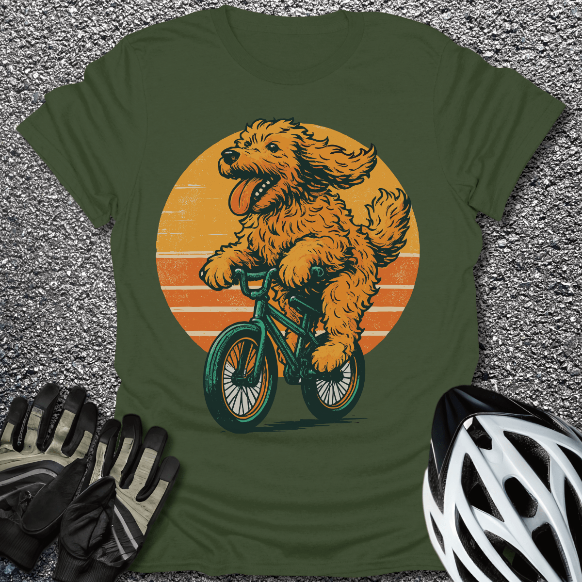 Pawsitive Vibes T-Shirt in Military Green / S from CycleTees