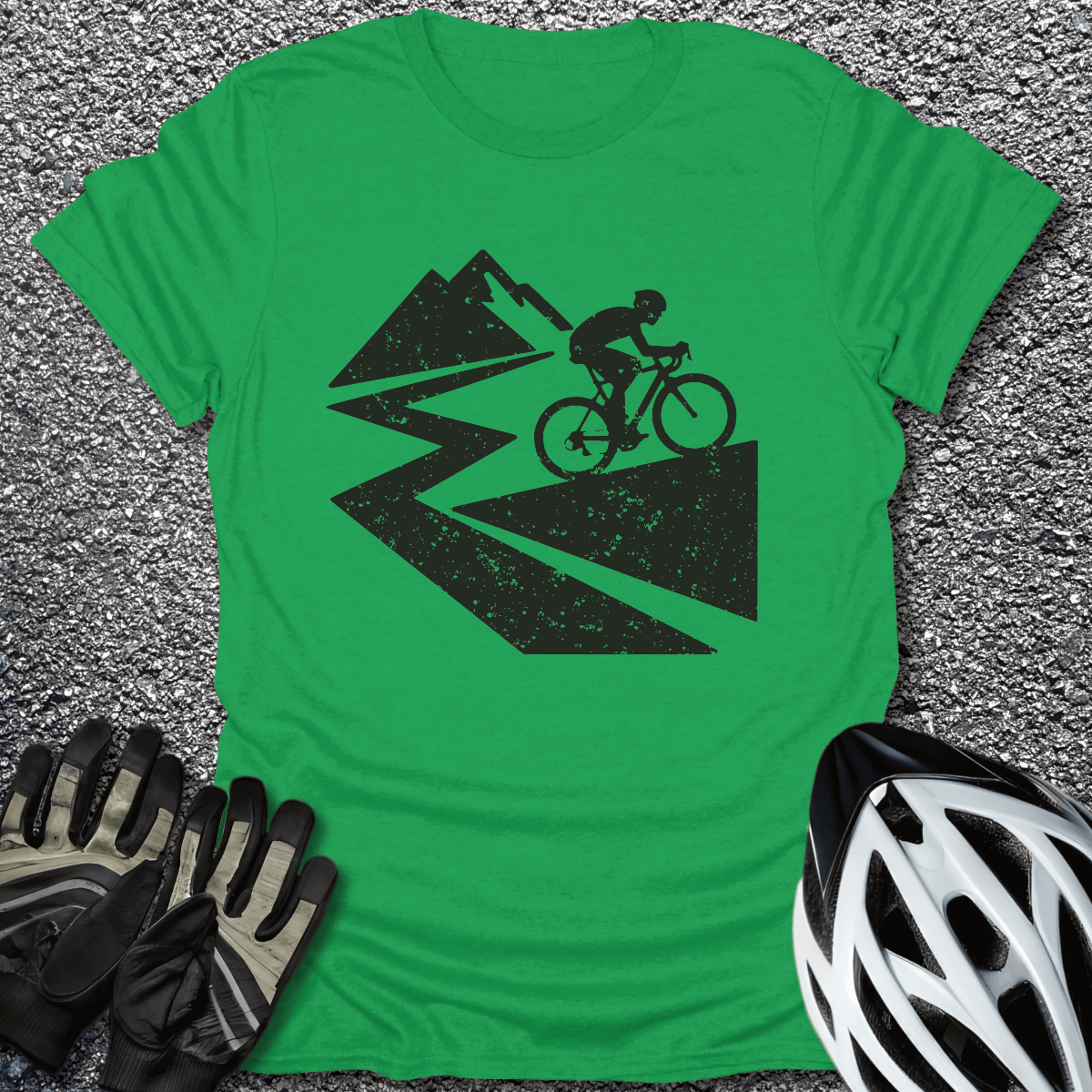 Peak Pursuit T-Shirt in Irish Green / S from CycleTees