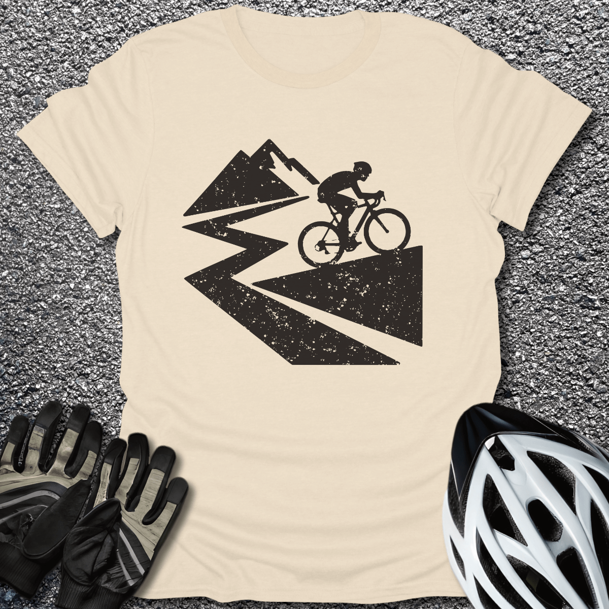 Peak Pursuit T-Shirt in Natural / S from CycleTees