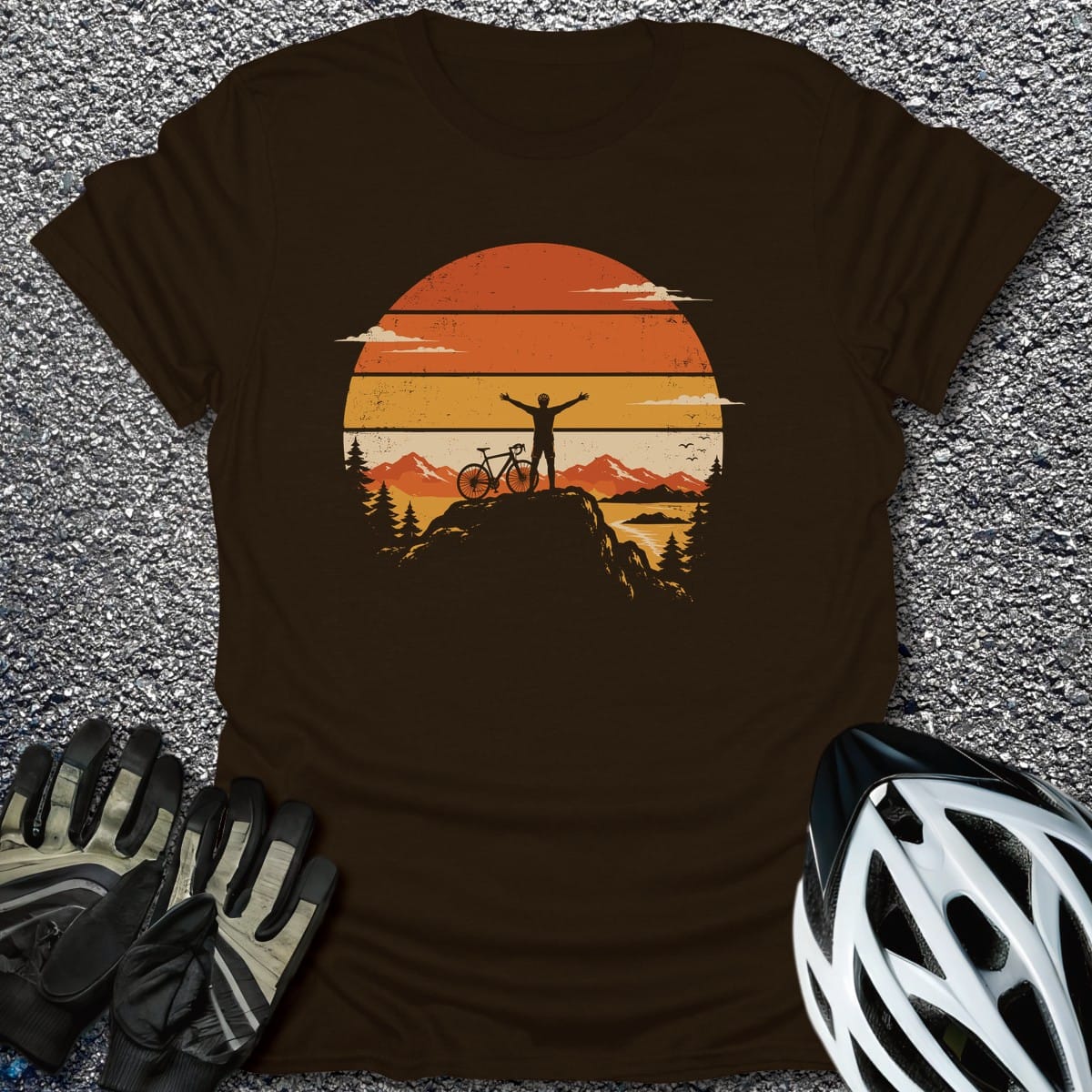 Peak Rider T-Shirt in Dark Chocolate / S from CycleTees