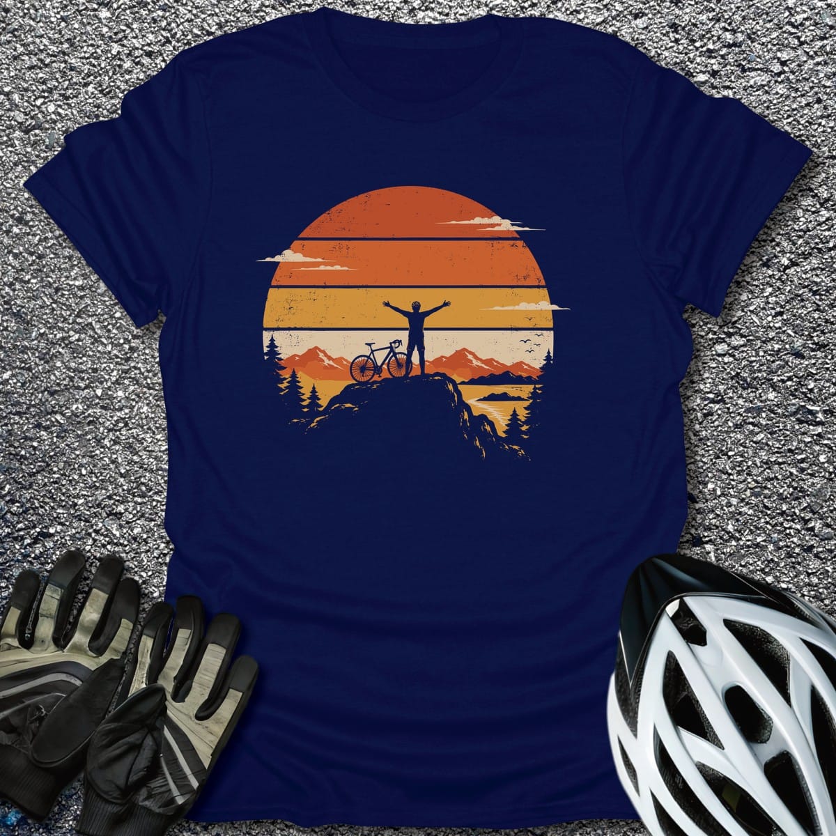 Peak Rider T-Shirt in Navy / S from CycleTees