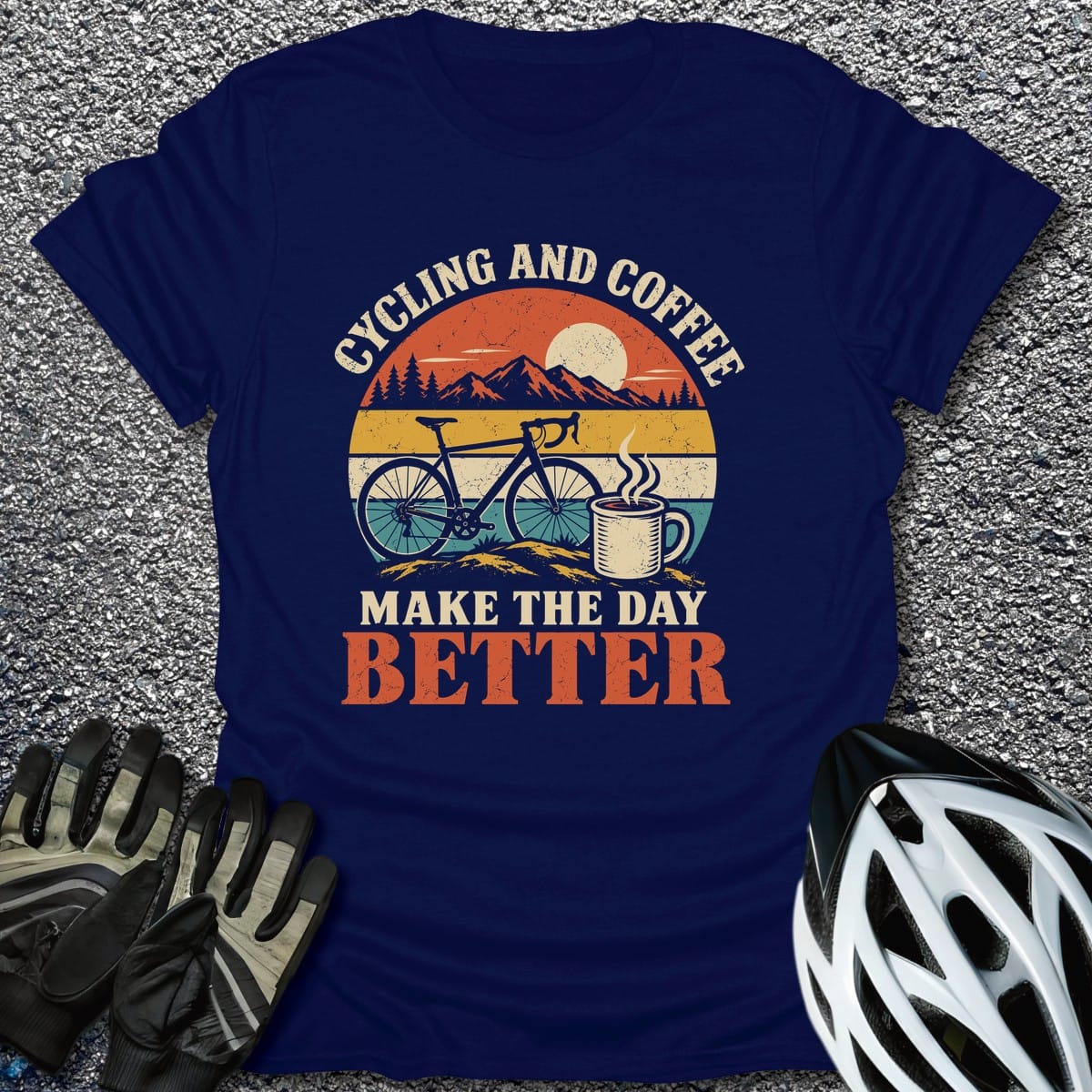 Pedal And Brew T-Shirt in Navy / S from CycleTees