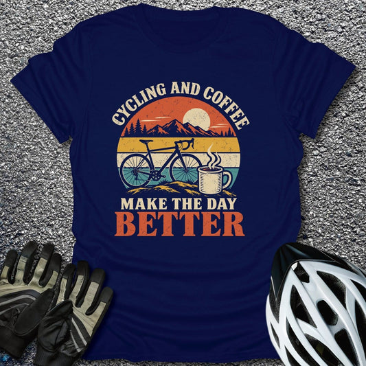 Pedal And Brew T-Shirt in Navy / S from CycleTees