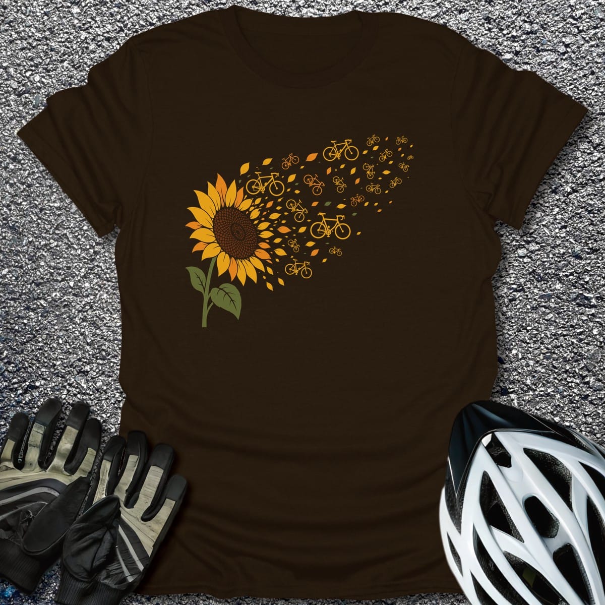 Pedal Bloom T-Shirt in Dark Chocolate / S from CycleTees