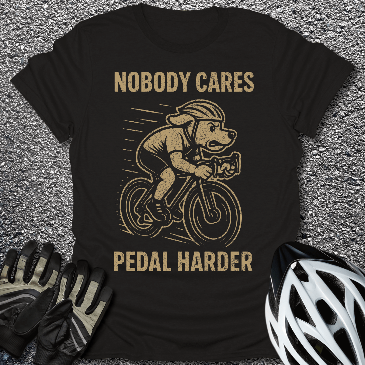 Pedal Harder T-Shirt in Black / S from CycleTees