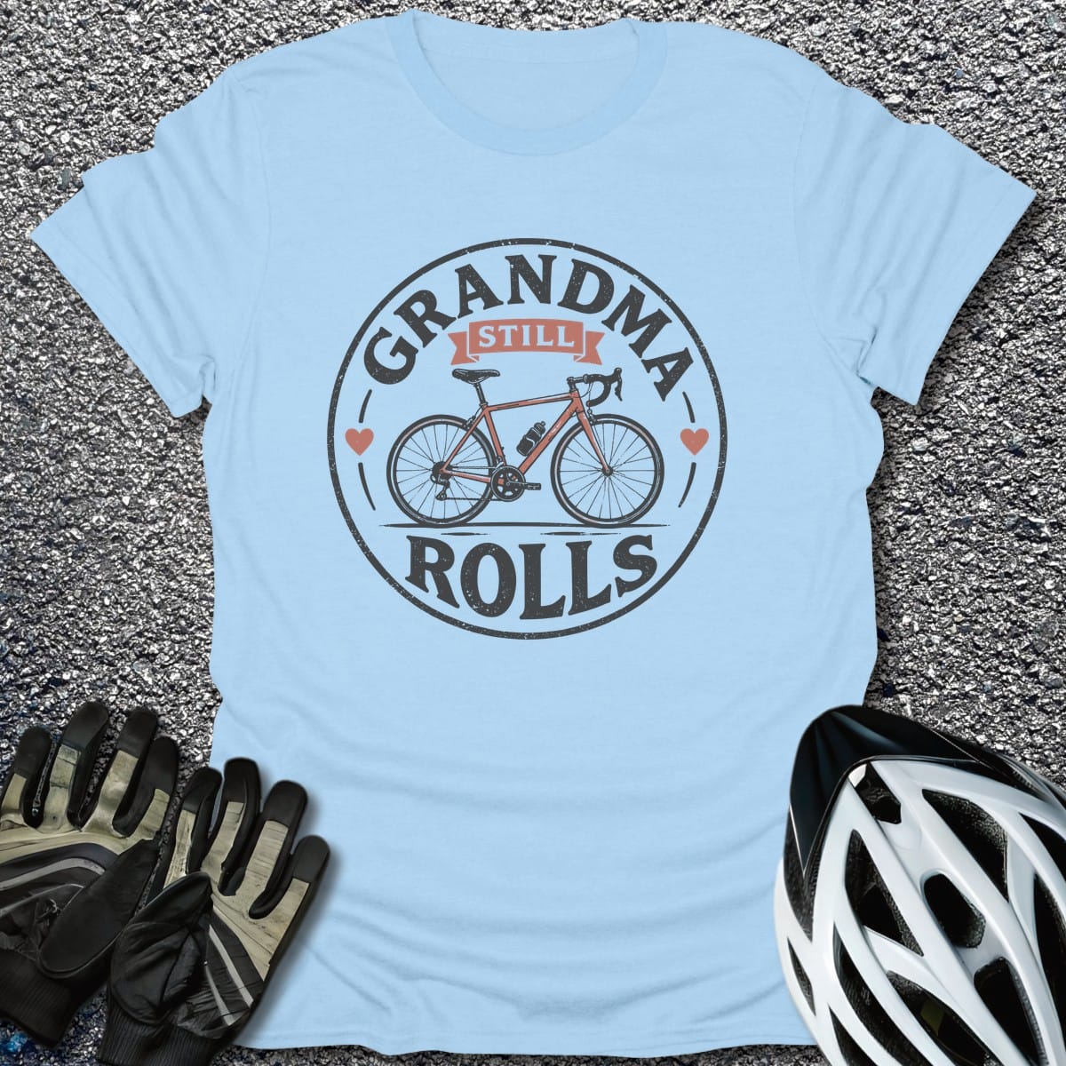 Pedal On T-Shirt in Light Blue / S from CycleTees