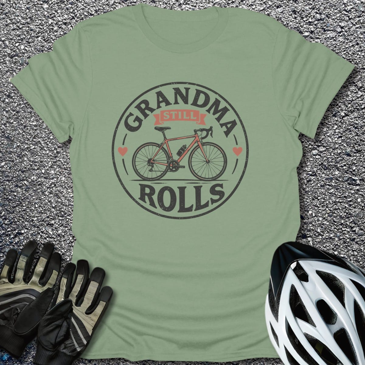 Pedal On T-Shirt in Sage / S from CycleTees