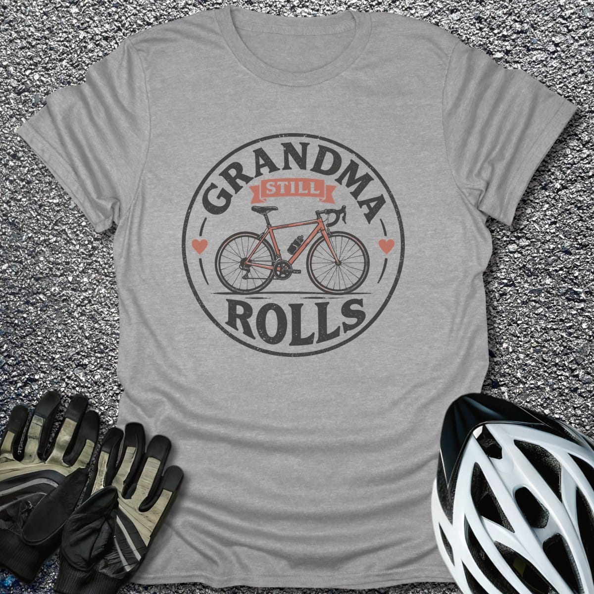 Pedal On T-Shirt in Sport Grey / S from CycleTees