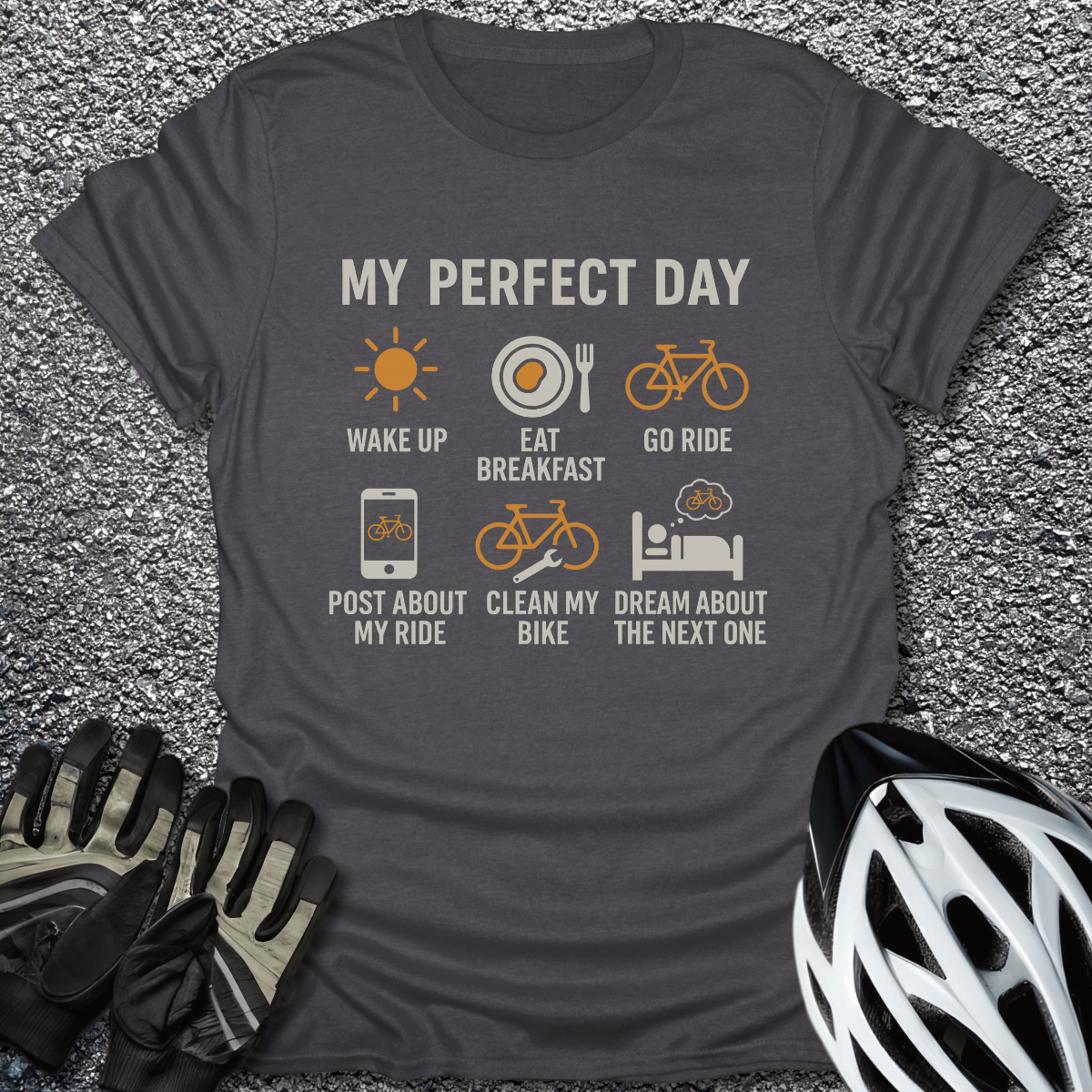 Perfect Day T-Shirt in Dark Heather / S from CycleTees