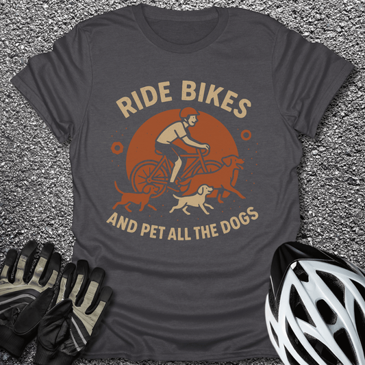 Pet all the Dogs T-Shirt in Dark Heather / S from CycleTees
