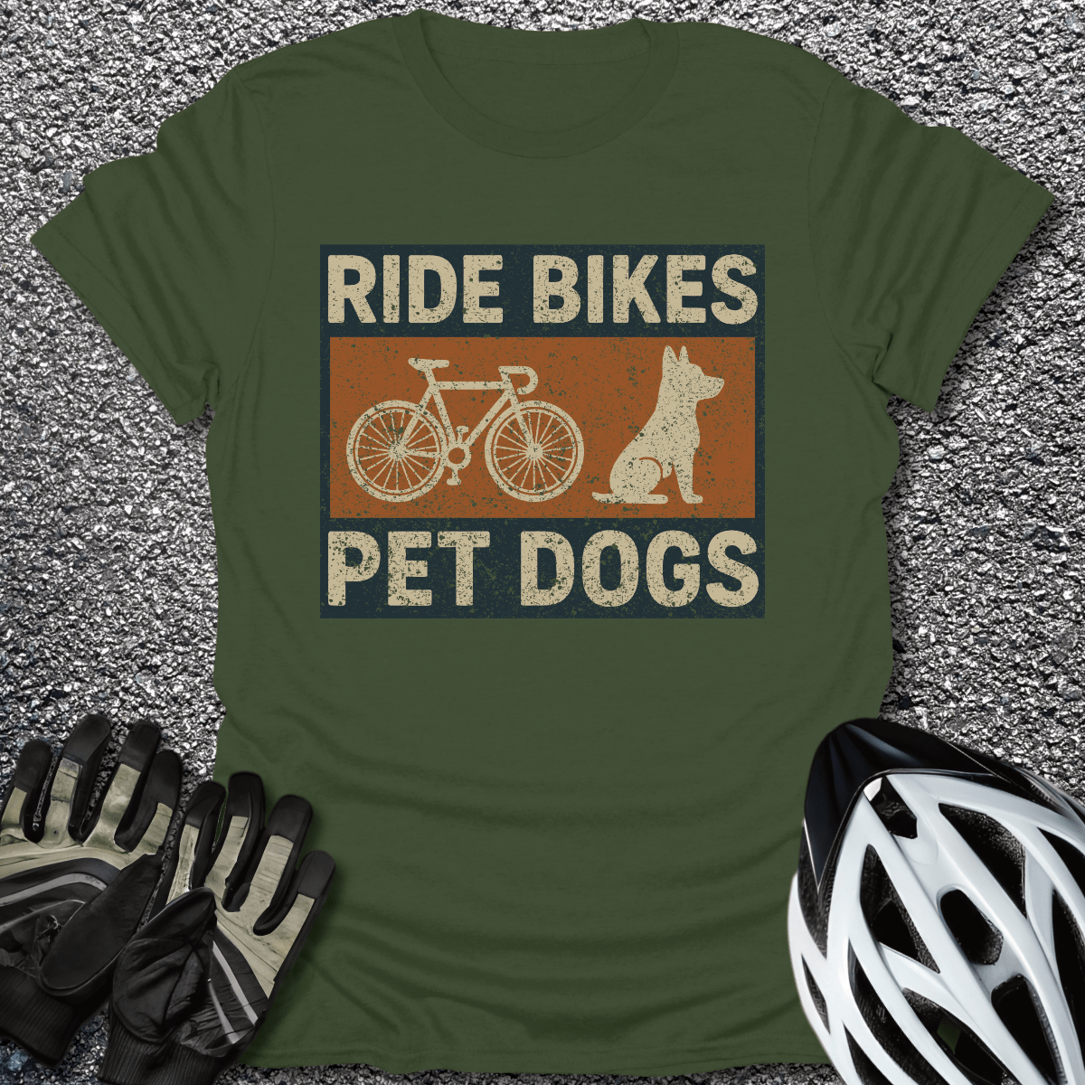 Pet Dogs T-Shirt in Military Green / S from CycleTees