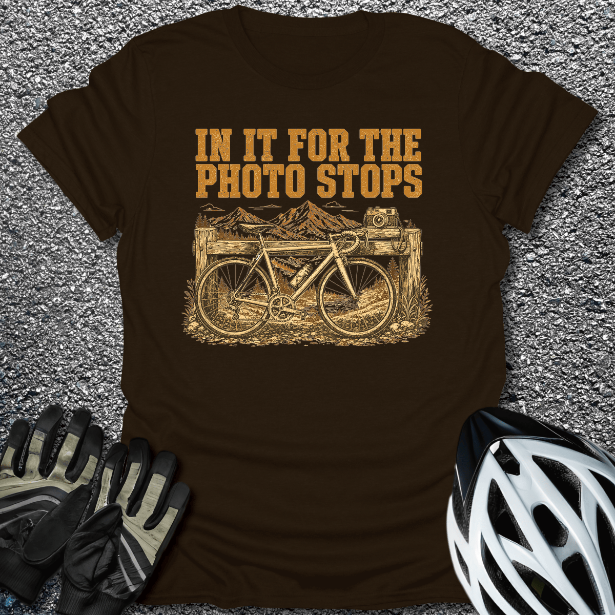 Photo Stops T-Shirt in Dark Chocolate / S from CycleTees