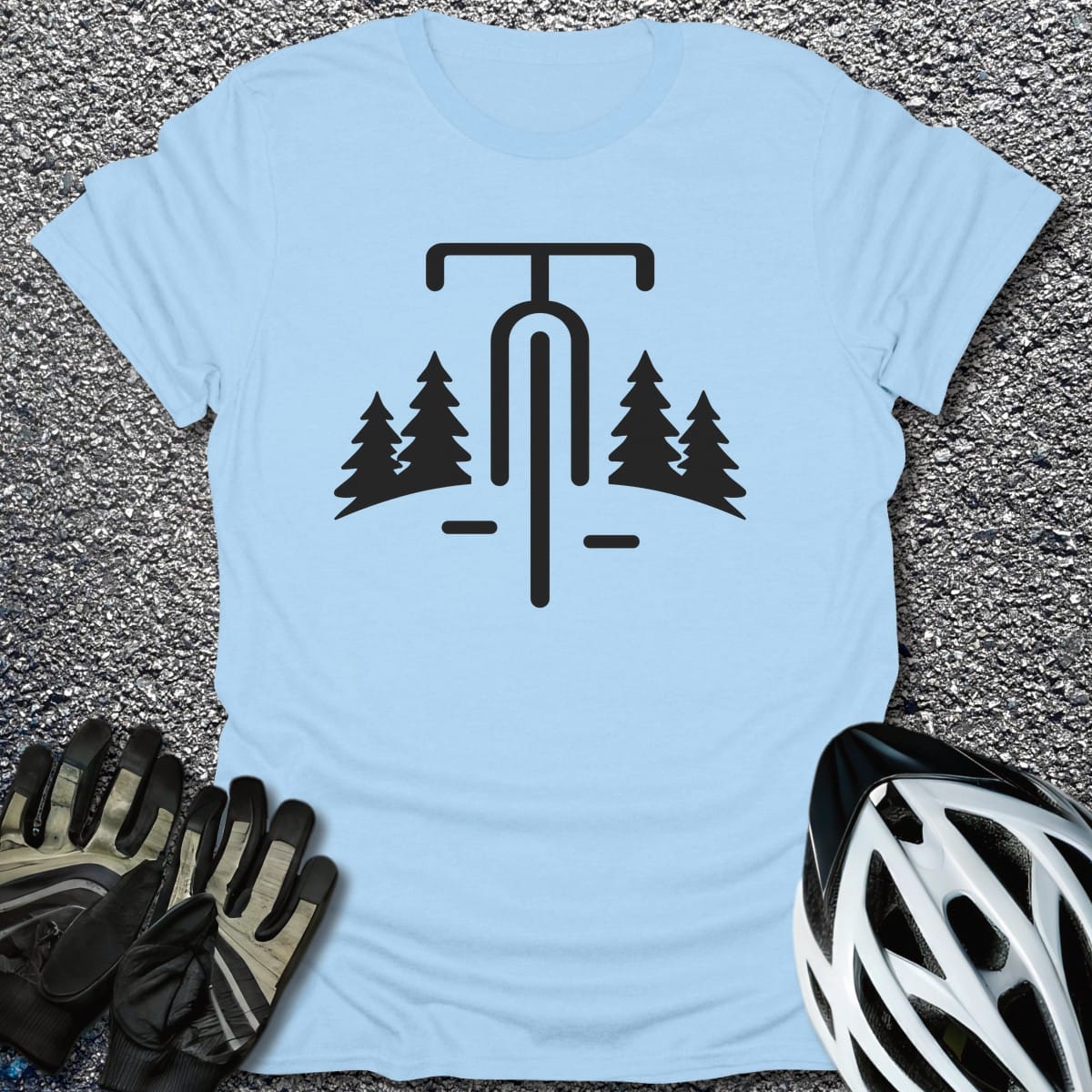 Pine Trail T-Shirt in Light Blue / S from CycleTees