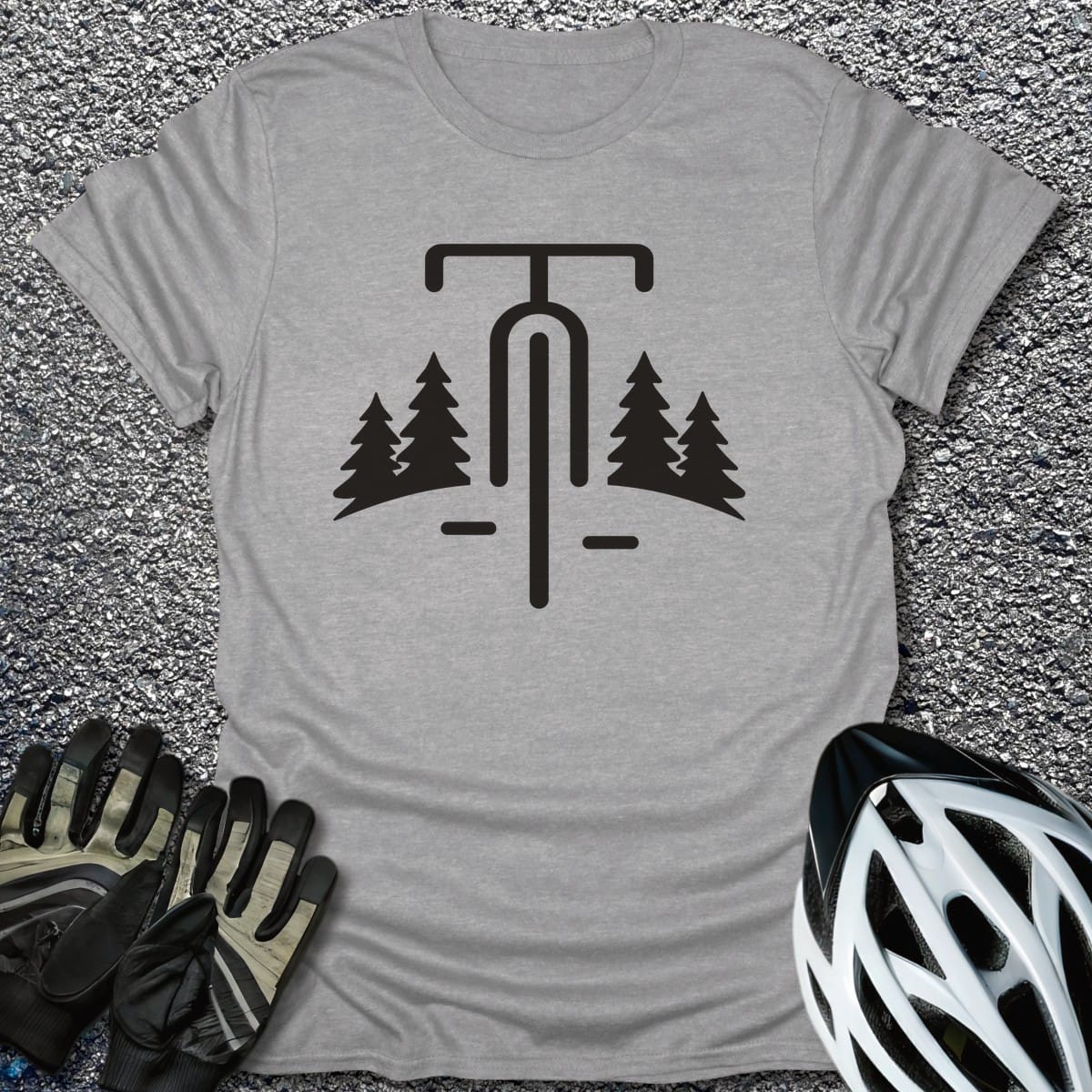 Pine Trail T-Shirt in Sport Grey / S from CycleTees