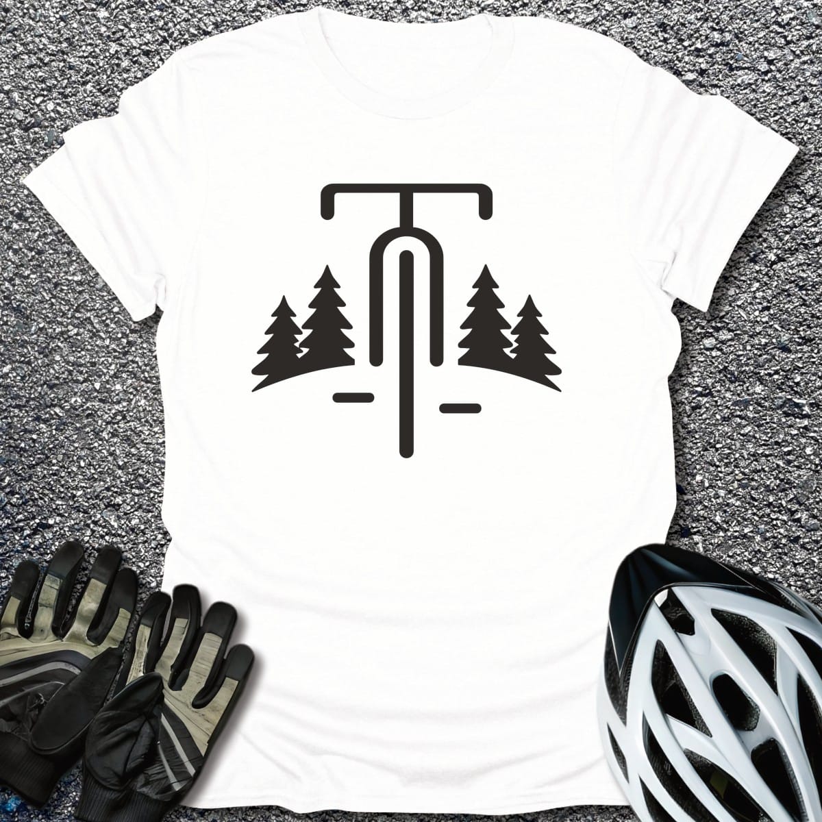 Pine Trail T-Shirt in White / S from CycleTees
