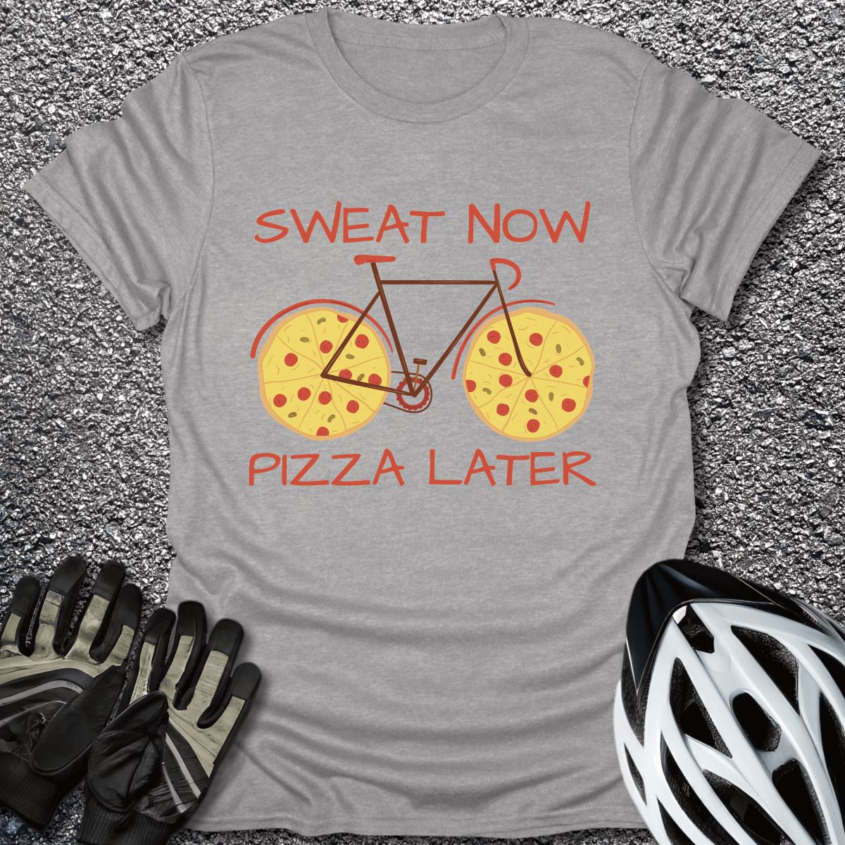 Pizza Later T-Shirt in Sport Grey / S from CycleTees