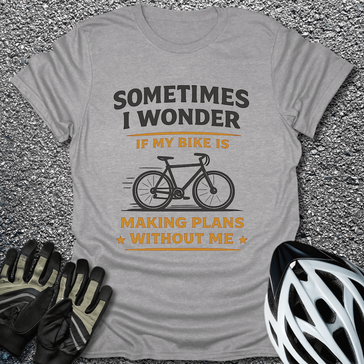 Plans Without Me T-Shirt in Sport Grey / S from CycleTees