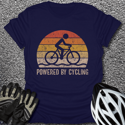 Powered by Cycling T-Shirt in Navy / S from CycleTees