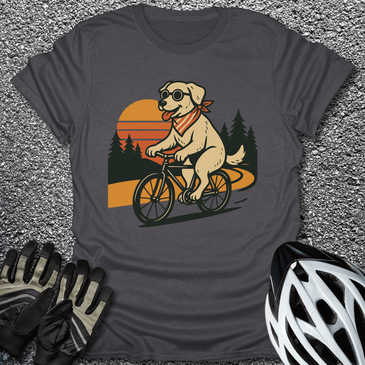 Pup on Wheels T-Shirt in Dark Heather / S from CycleTees