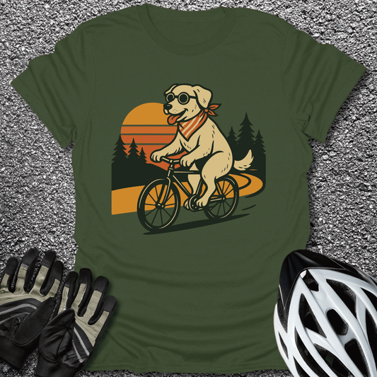 Pup on Wheels T-Shirt in Military Green / S from CycleTees