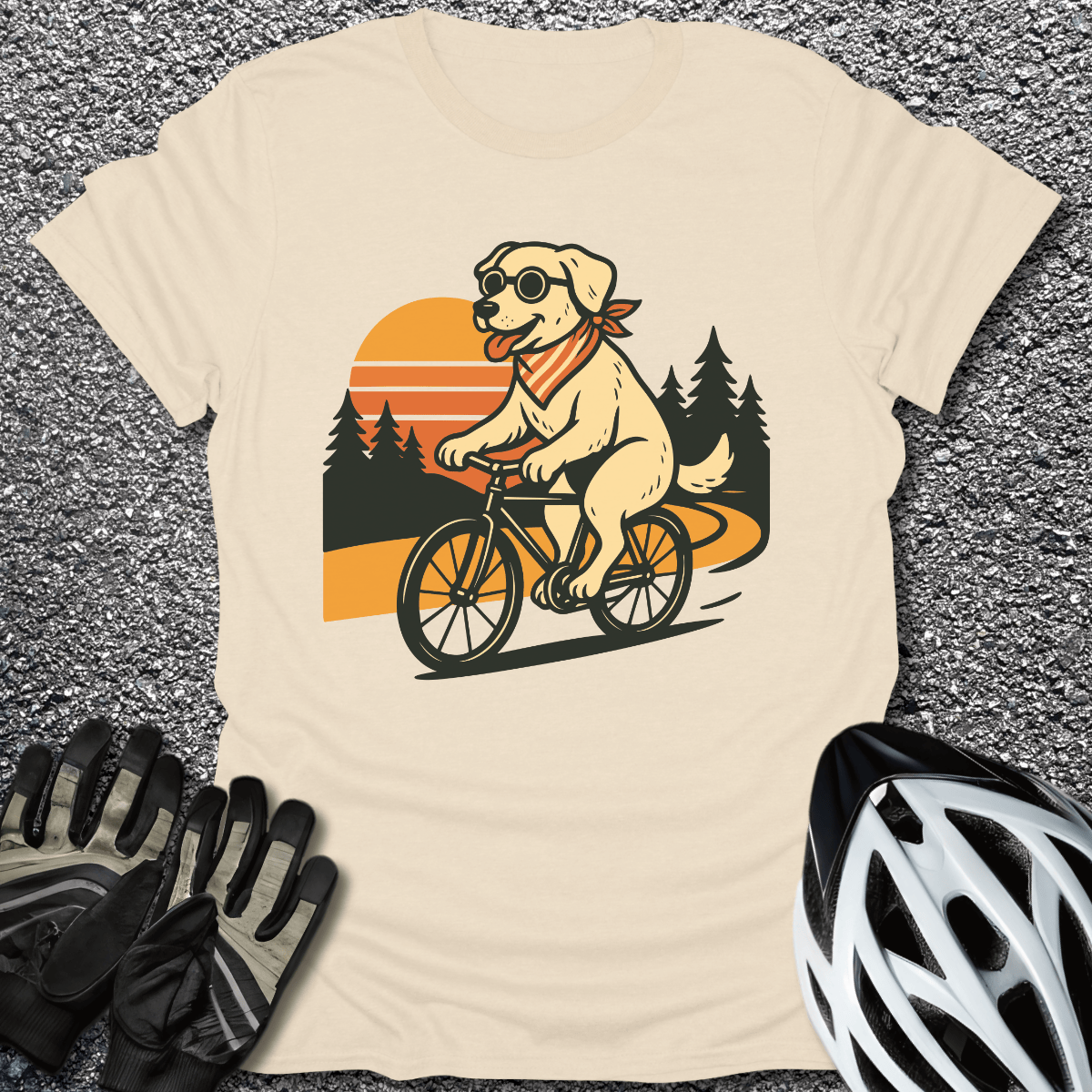 Pup on Wheels T-Shirt in Natural / S from CycleTees