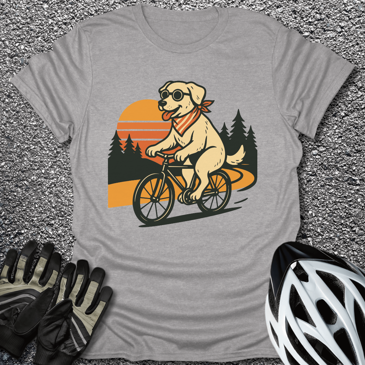 Pup on Wheels T-Shirt in Sport Grey / S from CycleTees