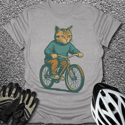 Purrfect Ride T-Shirt in Sport Grey / S from CycleTees