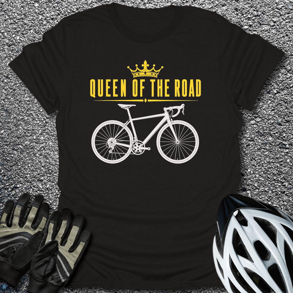 Queen Of Road T-Shirt in Black / S from CycleTees