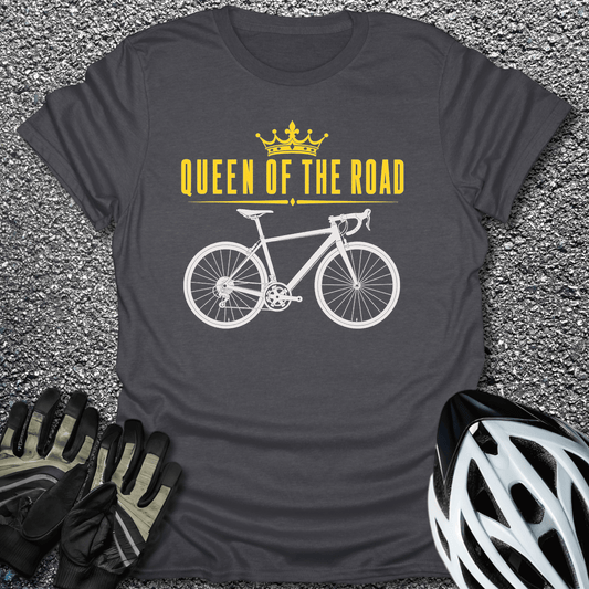 Queen Of Road T-Shirt in Dark Heather / S from CycleTees