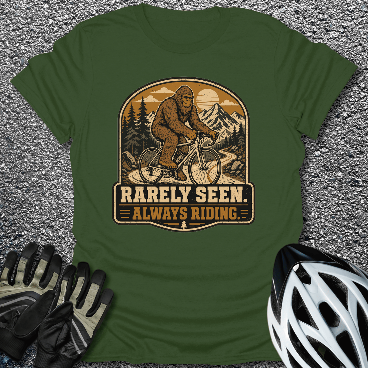 Rarely Seen T-Shirt in Military Green / S from CycleTees