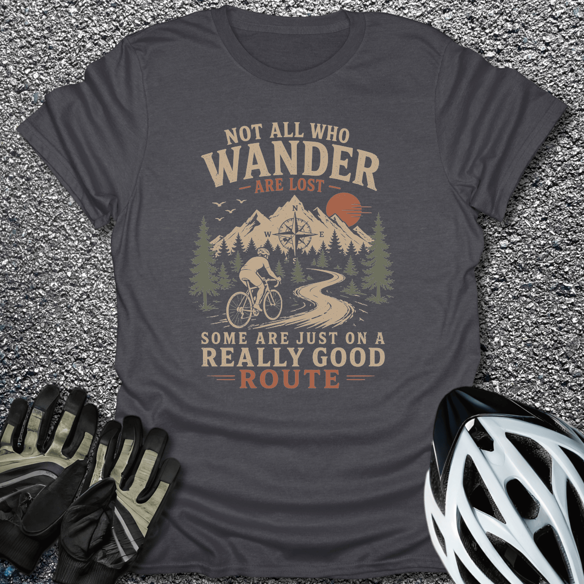 Really Good Route T-Shirt in Dark Heather / S from CycleTees