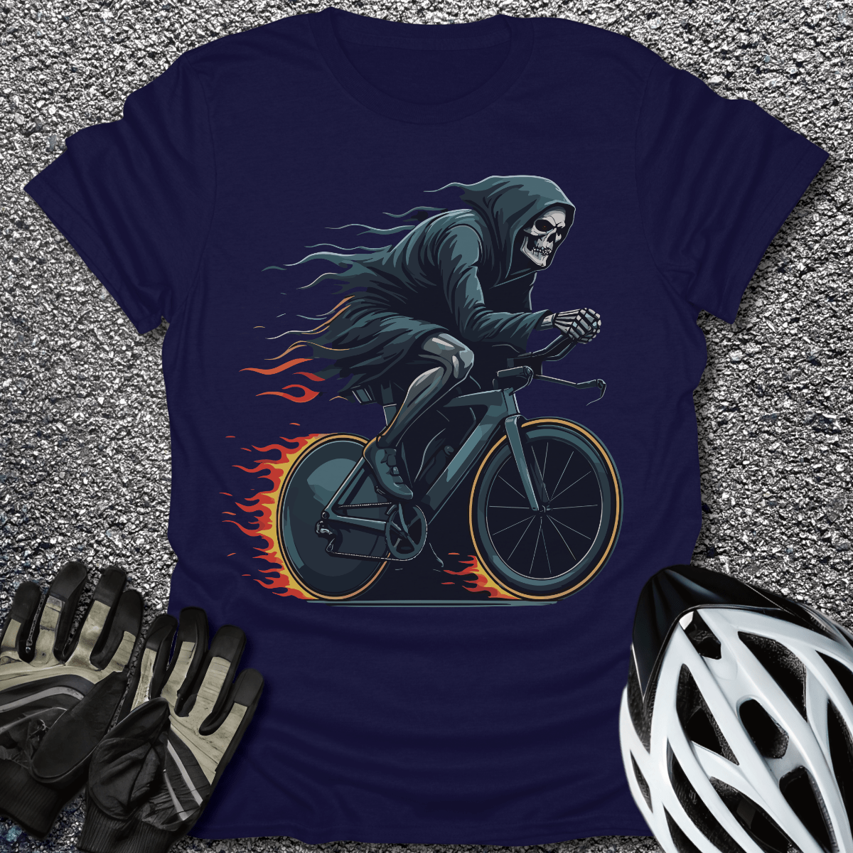 Reaper Ride T-Shirt in Navy / S from CycleTees