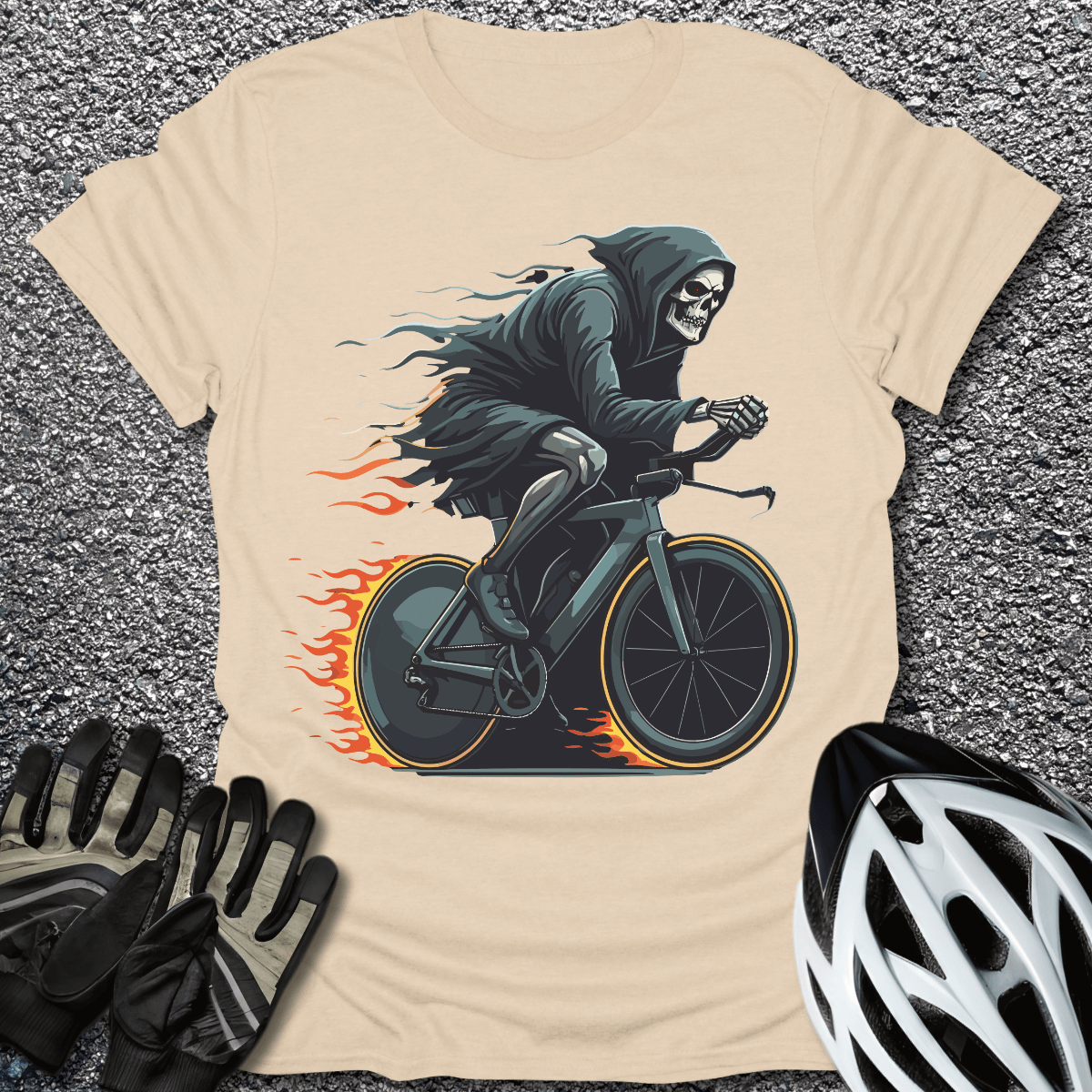 Reaper Ride T-Shirt in Sand / S from CycleTees