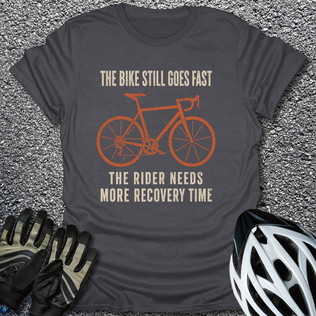Recovery Time T-Shirt in Dark Heather / S from CycleTees