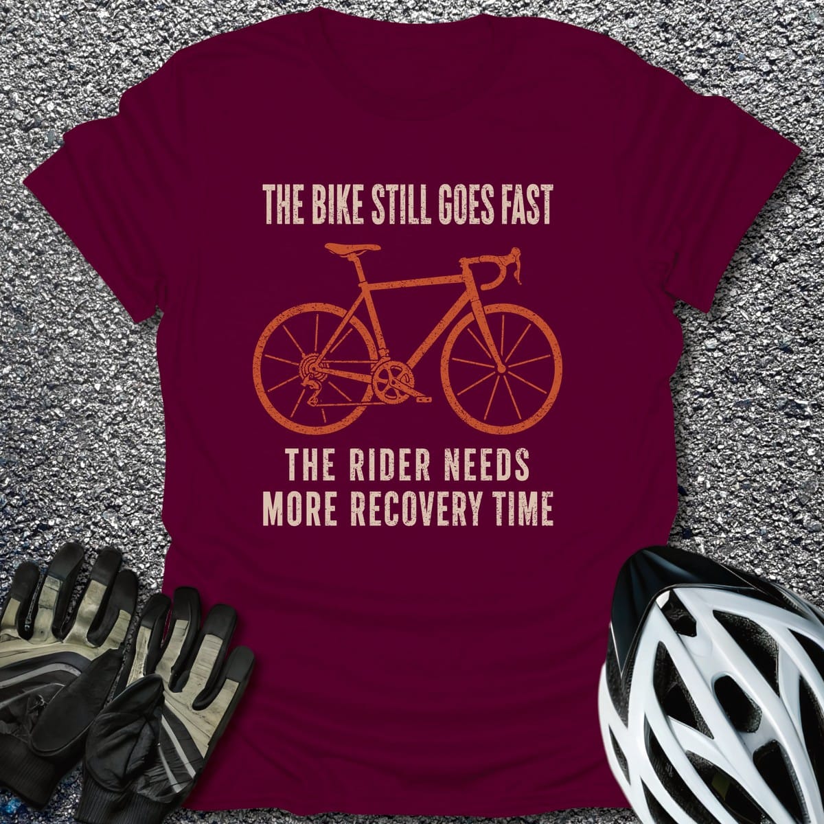 Recovery Time T-Shirt in Maroon / S from CycleTees