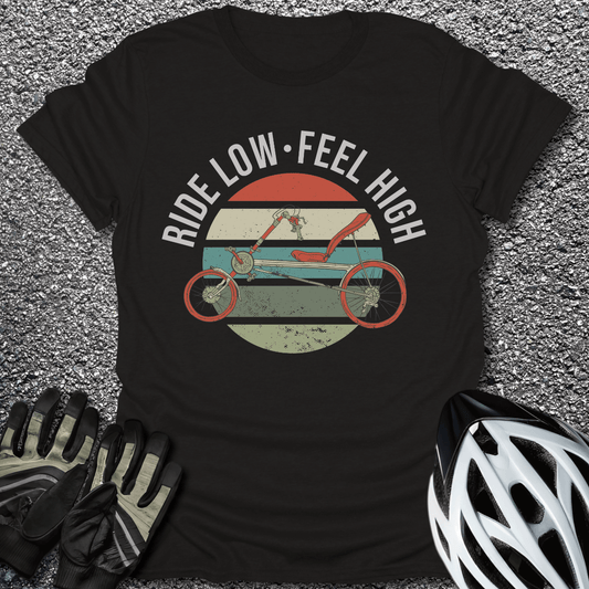 Recumbent Bike T-Shirt in Black / S from CycleTees