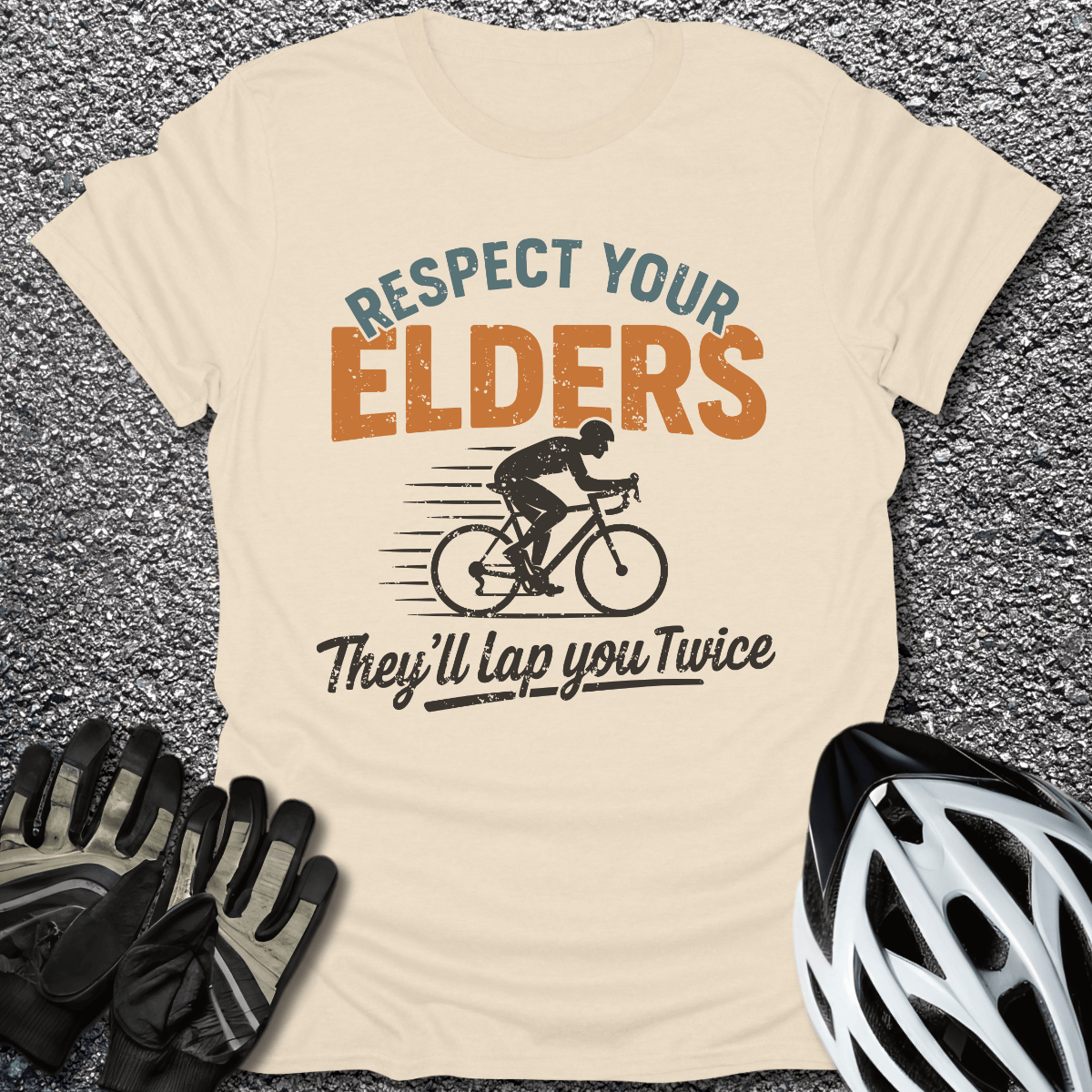 Respect Your Elders T-Shirt in Natural / S from CycleTees
