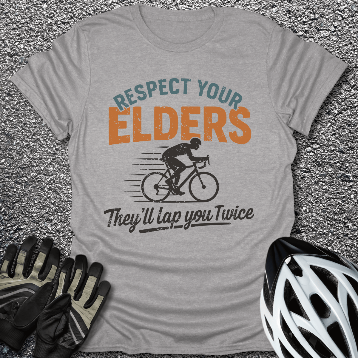Respect Your Elders T-Shirt in Sport Grey / S from CycleTees