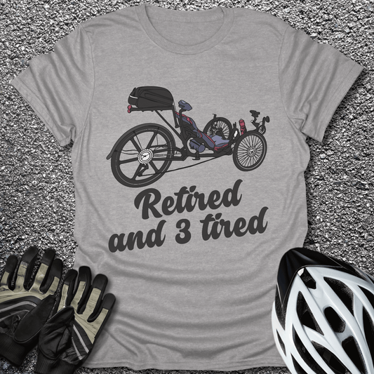 Retired and 3 Tired T-Shirt in Sport Grey / S from CycleTees