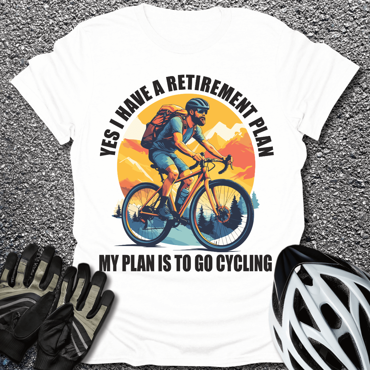 Retirement Plan T-Shirt in White / S from CycleTees
