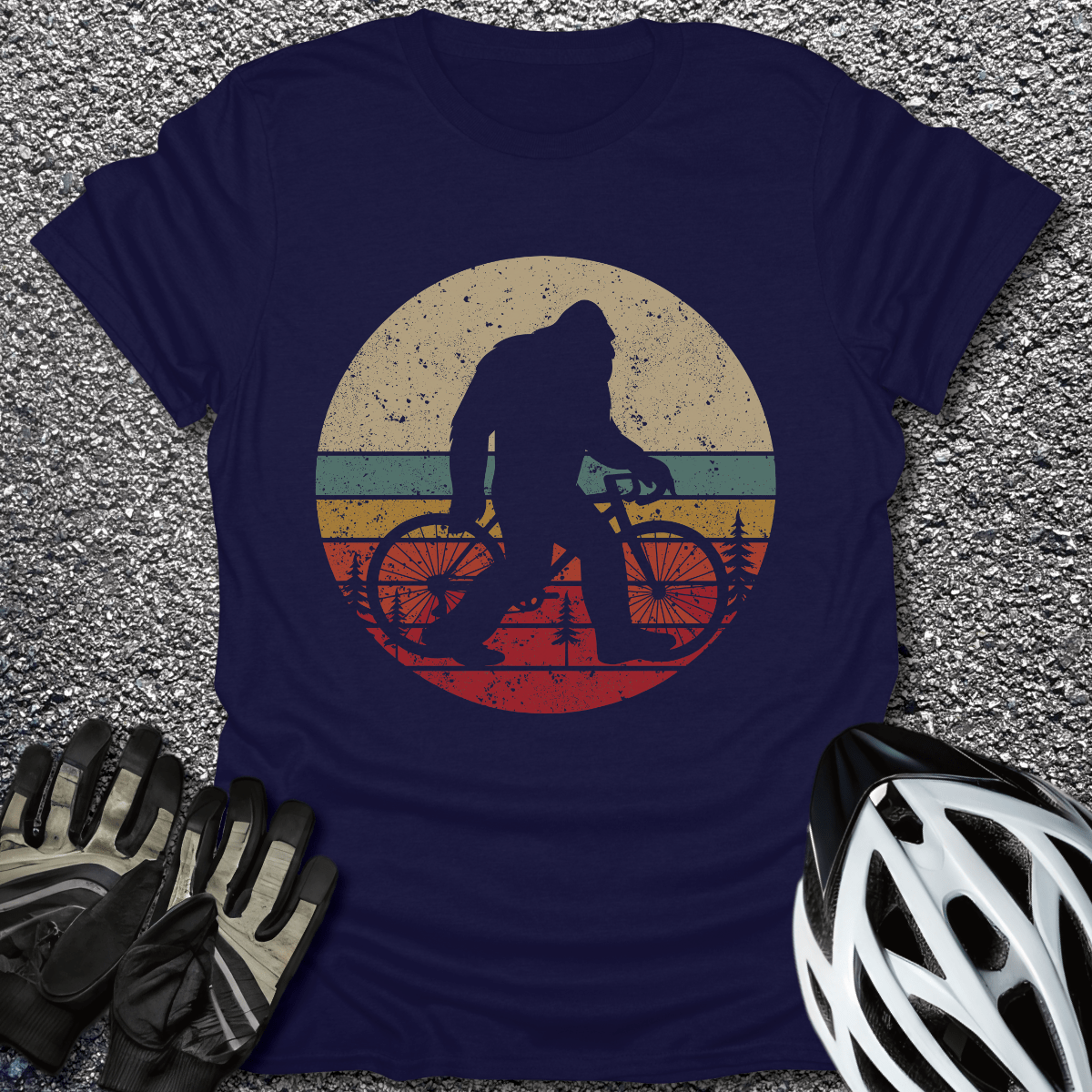 Retro Bigfoot T-Shirt in Navy / S from CycleTees