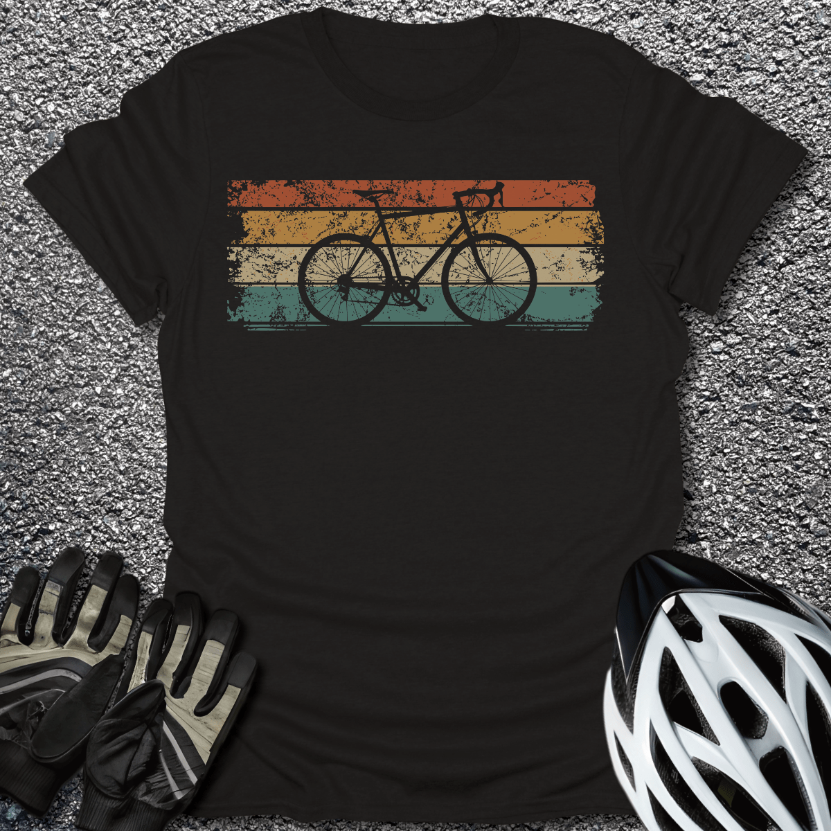 Retro Ride T-Shirt in Black / S from CycleTees