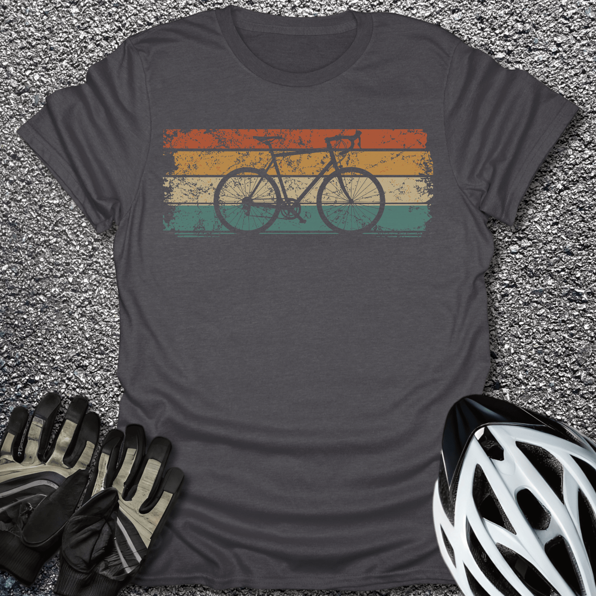 Retro Ride T-Shirt in Dark Heather / S from CycleTees