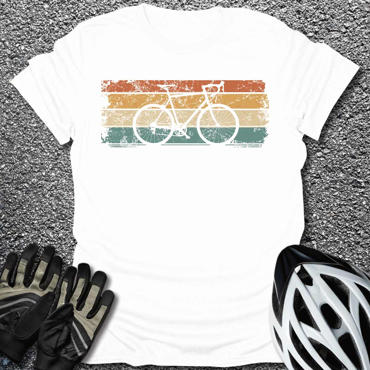 Retro Ride T-Shirt in White / S from CycleTees