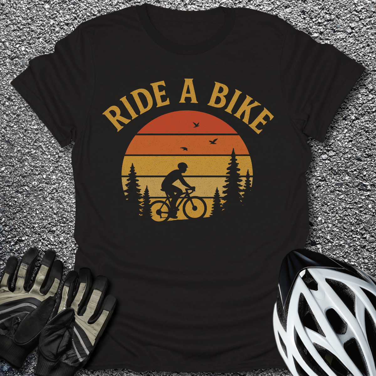 Ride a Bike T-Shirt in Black / S from CycleTees