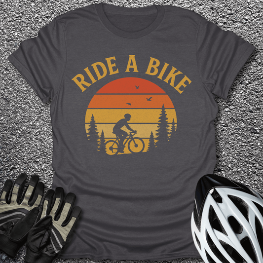 Ride a Bike T-Shirt in Dark Heather / S from CycleTees